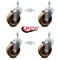 Service Caster 4 Inch High Temp Phenolic Wheel Swivel 3/8 Inch Threaded Stem Caster Set SCC SCC-TS20S414-PHSHT-381615-4 - alternate 3